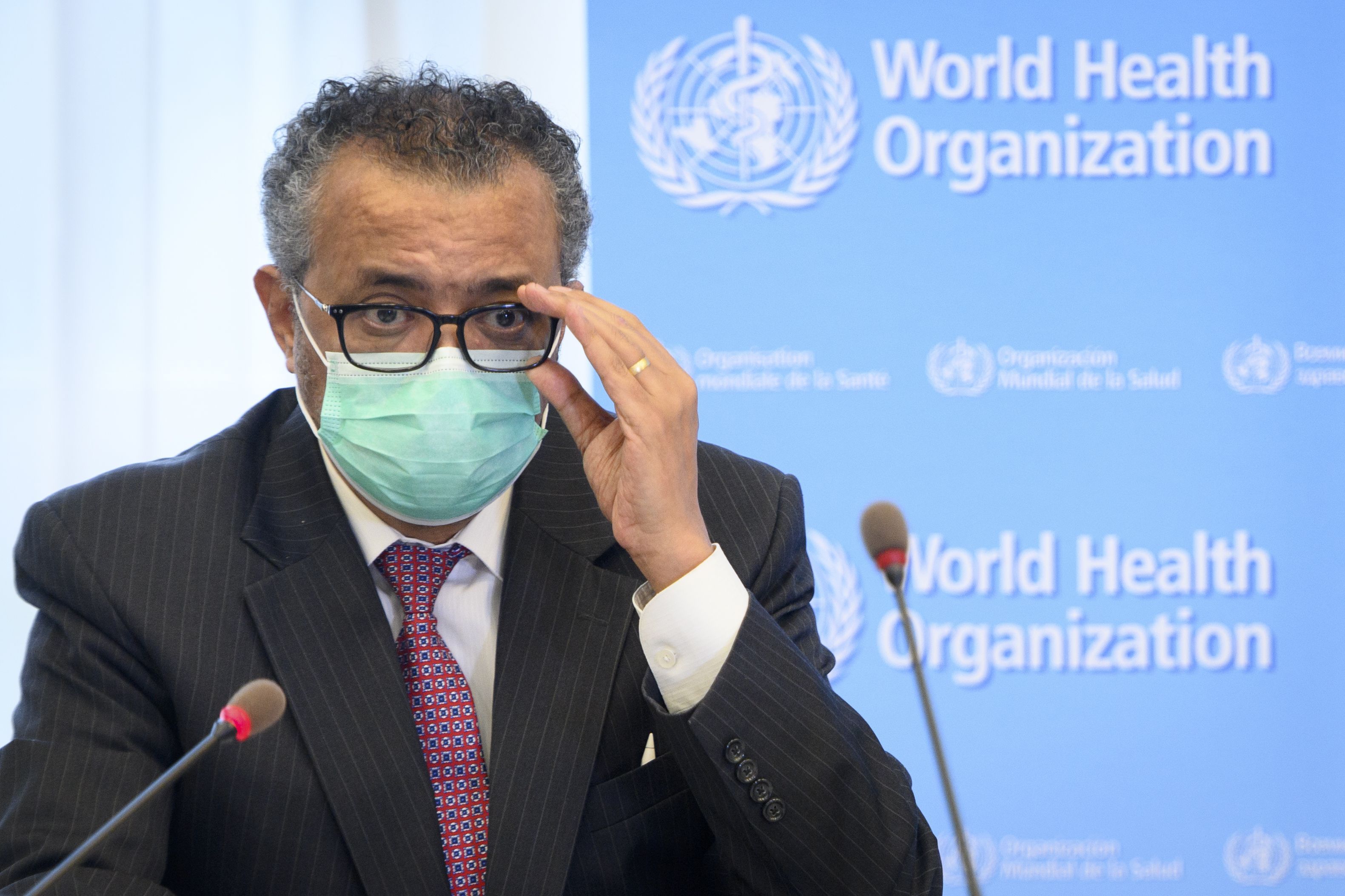Tedros Adhanom Ghebreyesus, Generaldirektor der WHO, spricht bei einem bilateralen Treffen mit dem Schweizer Bundesrat und Gesundheitsminister Berset