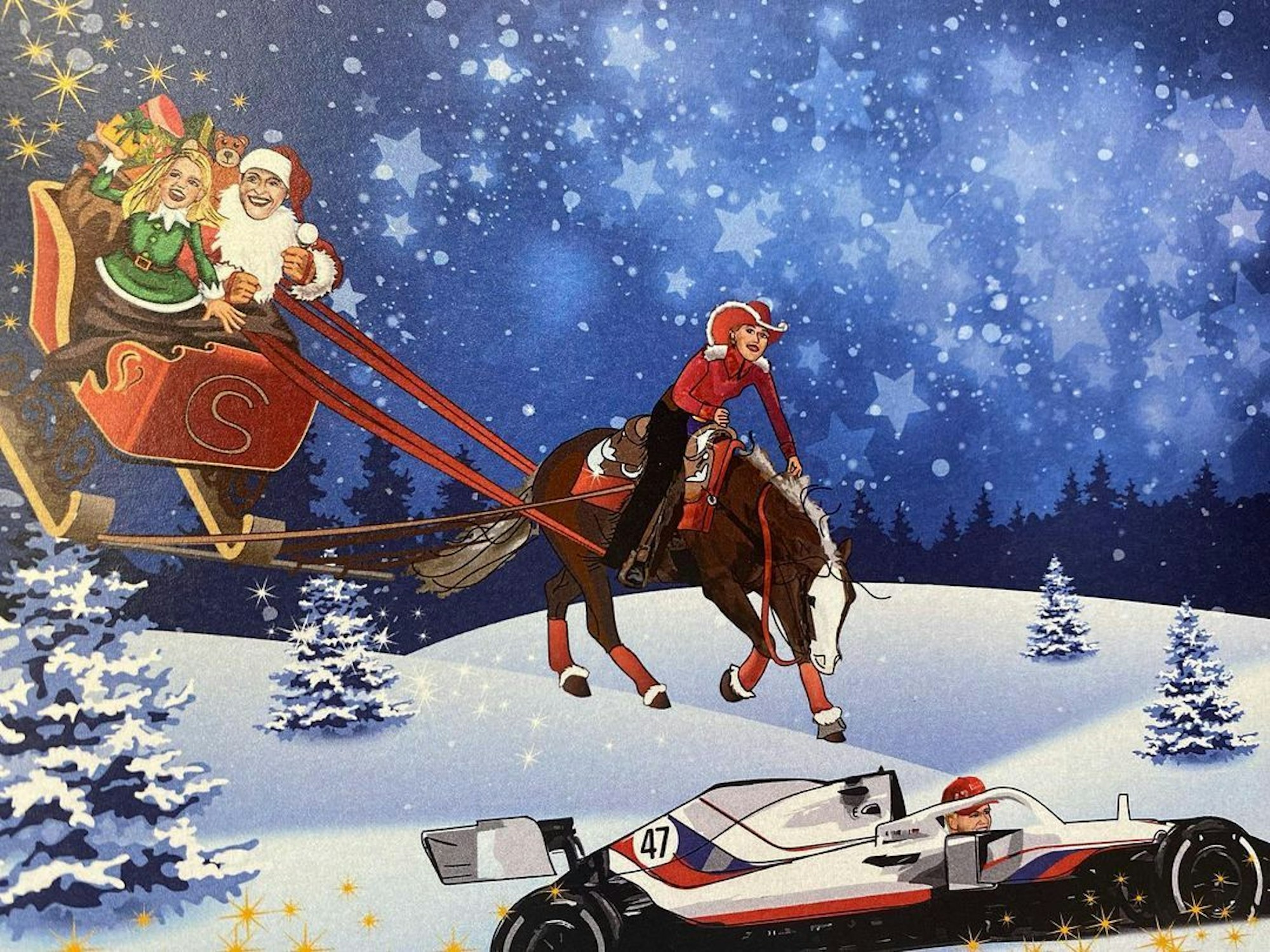 Die Weihnachtskarte der Familie Michael Schumacher.