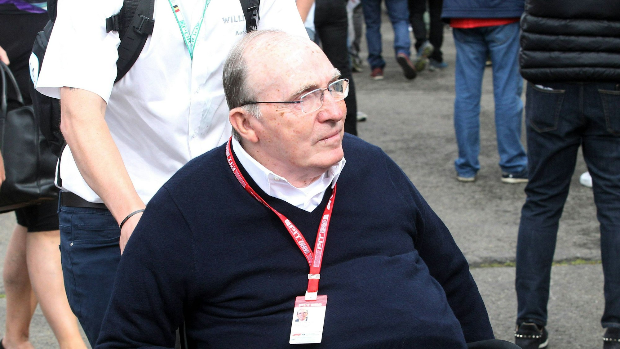 Frank Williams beim Formel-1-Rennen ins Spa