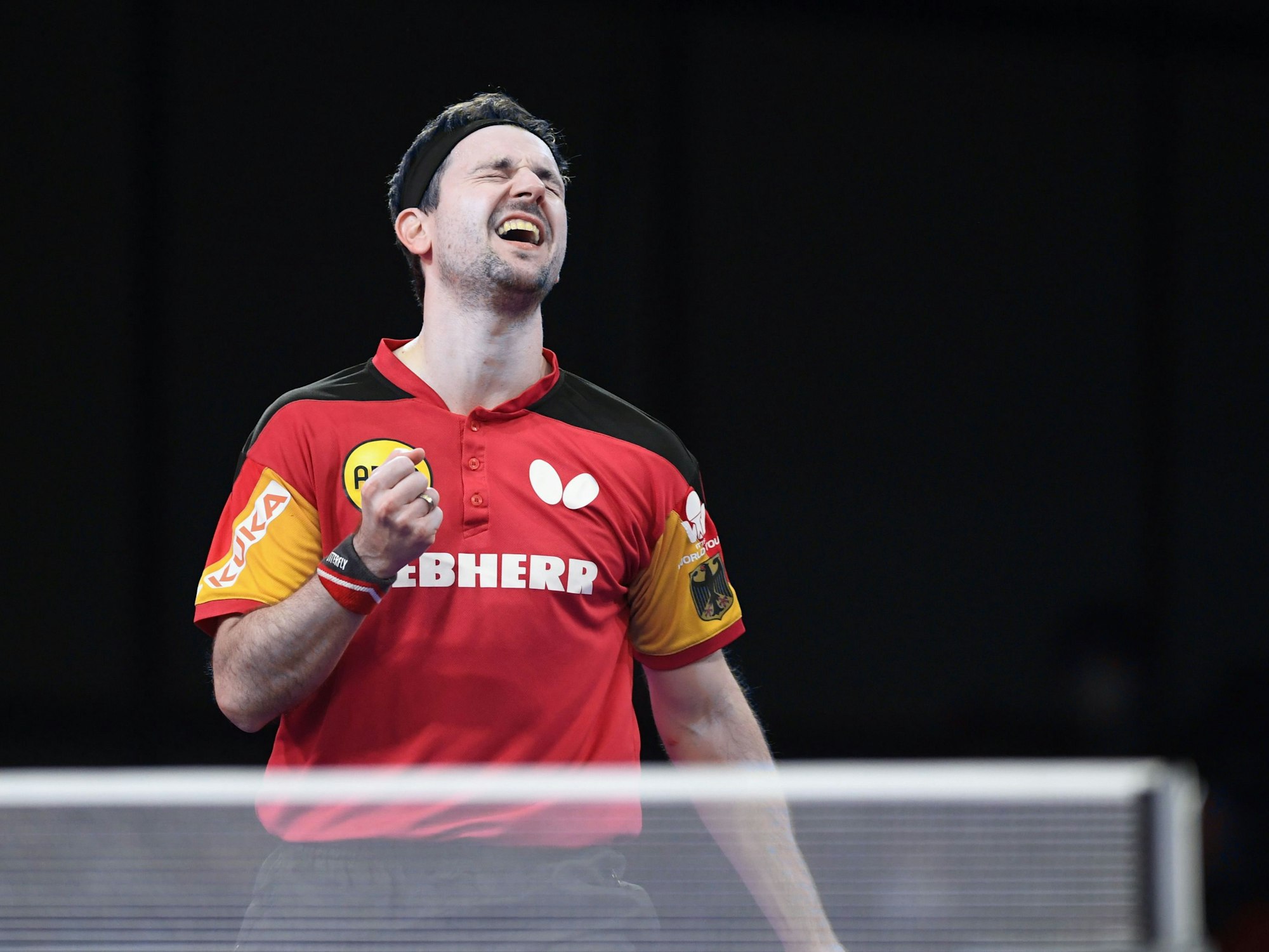 Timo Boll aus Deutschland in Aktion.