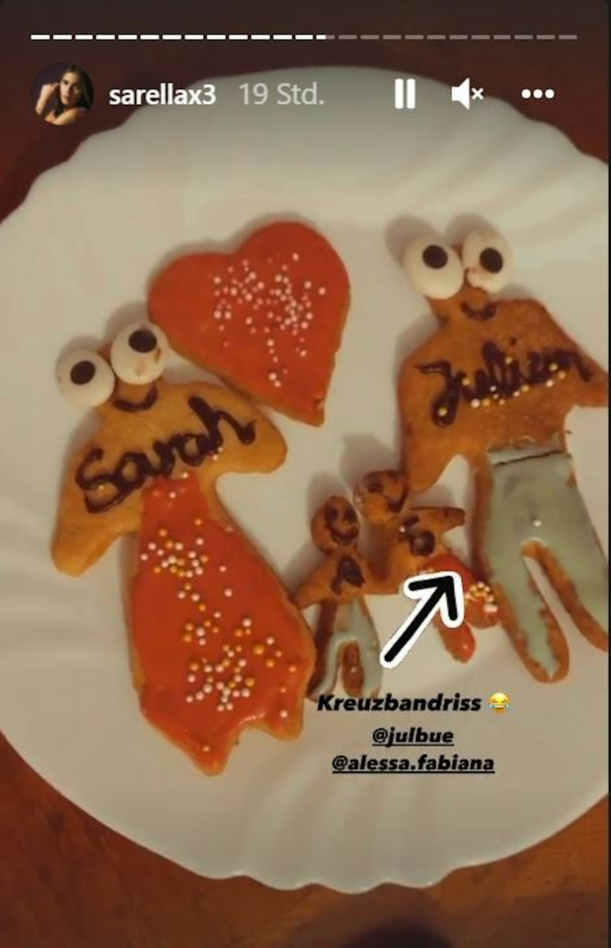 Das Foto zeigt ein Screenshot zur Insta-Story von Sarah Engels vom 28. November 2021