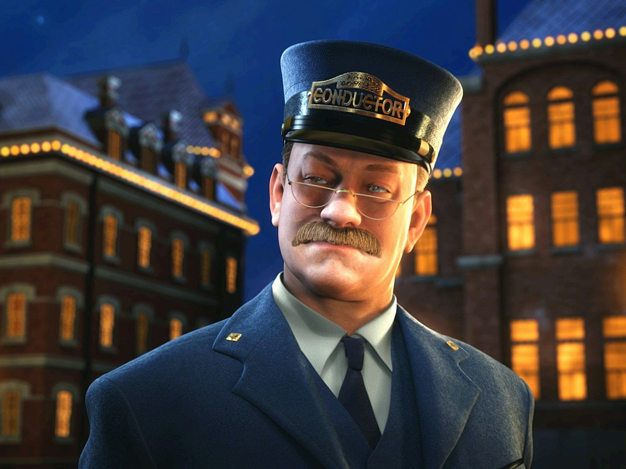 Tom Hanks spielt in diesem Animationsfilm den Schaffner des Polarexpress.