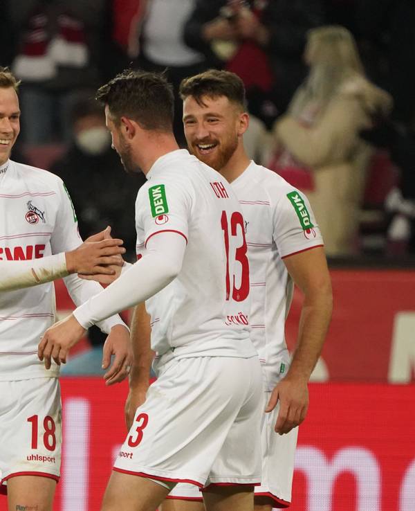 Ondrej Duda jubelt für den 1. FC Köln gegen Borussia Mönchengladbach.