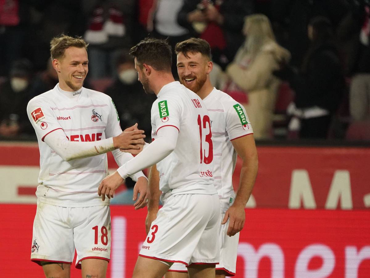 Ondrej Duda jubelt für den 1. FC Köln gegen Borussia Mönchengladbach.