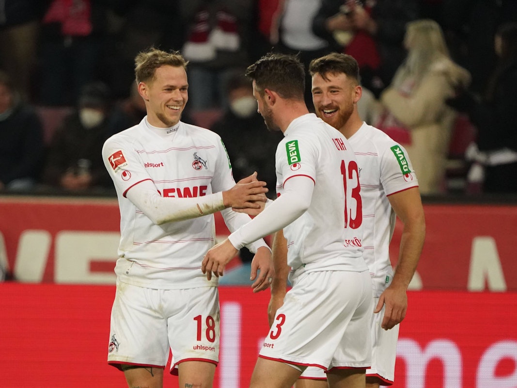 Ondrej Duda jubelt für den 1. FC Köln gegen Borussia Mönchengladbach.