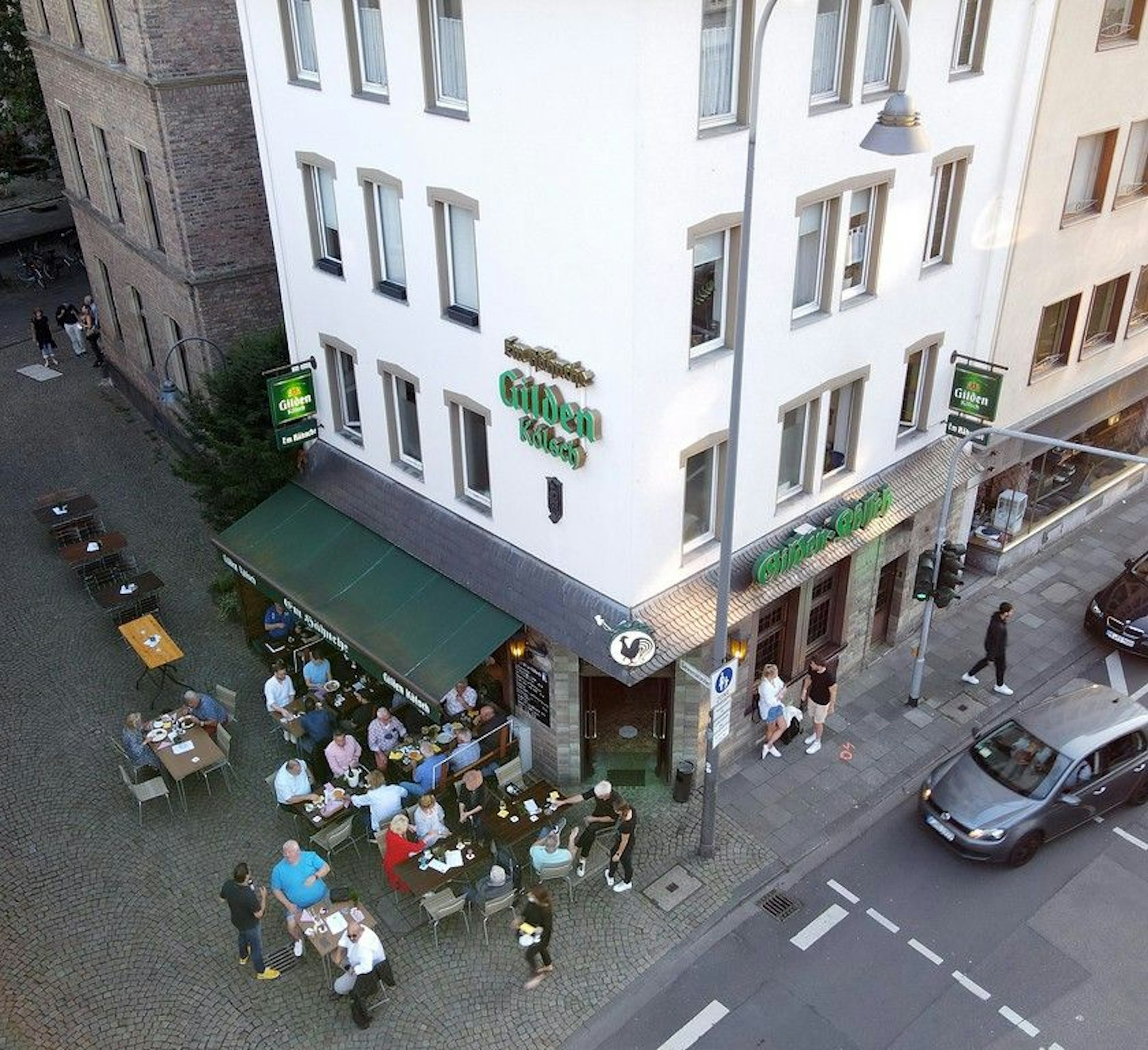Drohnenaufnahme vom Em Hähnche an St. Gereon.