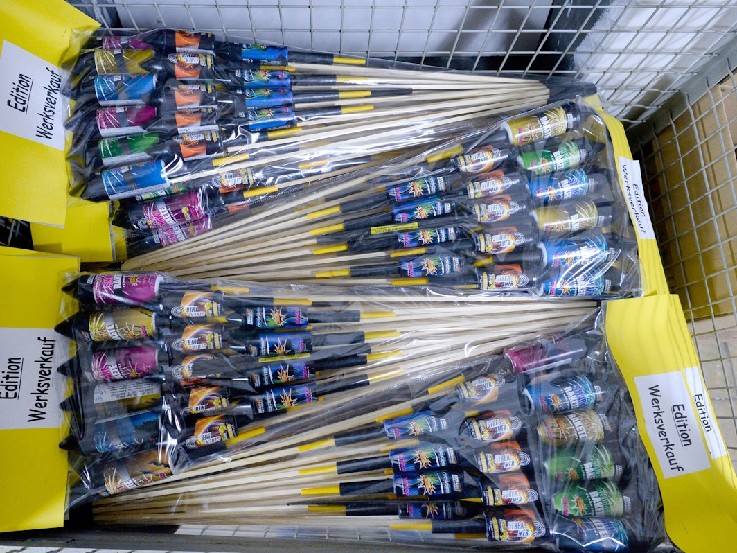 Werksverkauf beim Feuerwerk-Produzenten Weco 2019. Das Feuerwerksverbot 2021/2022 stellt das Unternehmen vor eine Belastungsprobe.