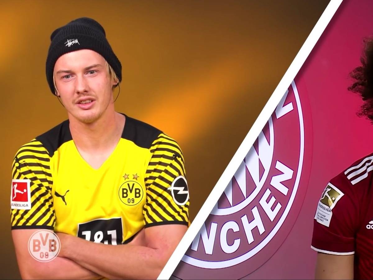 Julian Brandt (BVB) und Leroy Sané (FC Bayern) am 1. Dezember 2021 beim virtuellen Fußball-Quiz.