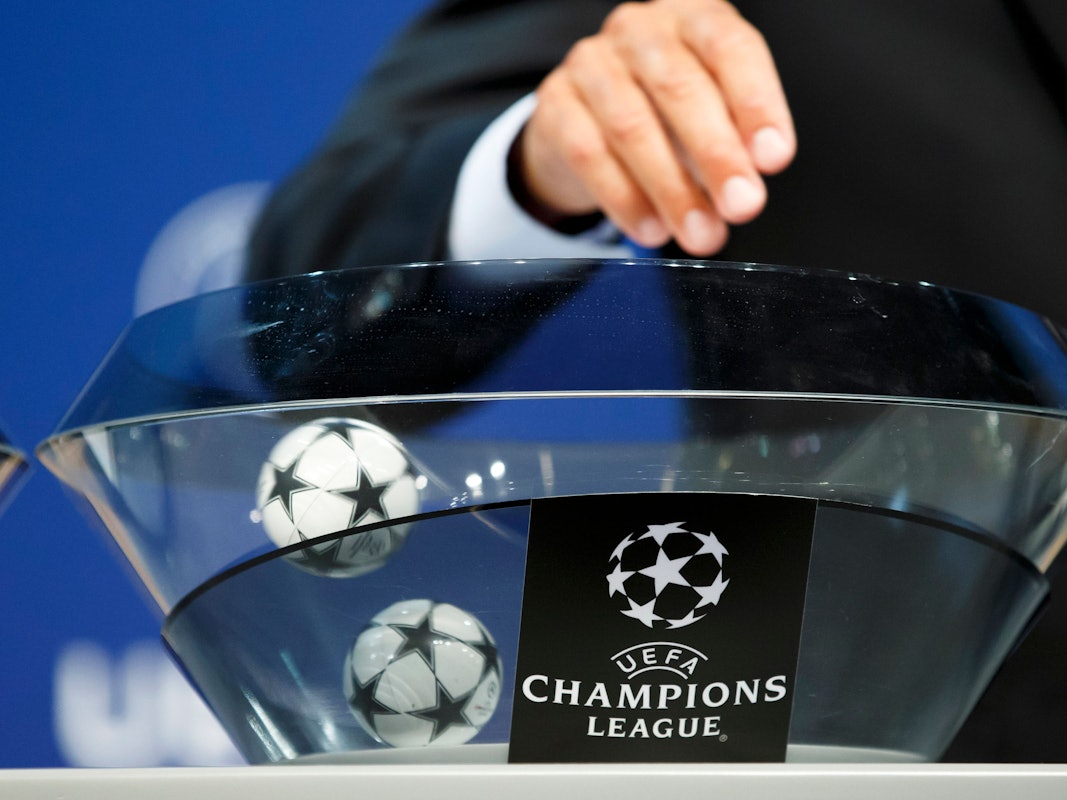 Loskugeln bei einer Auslosung zur UEFA Champions League