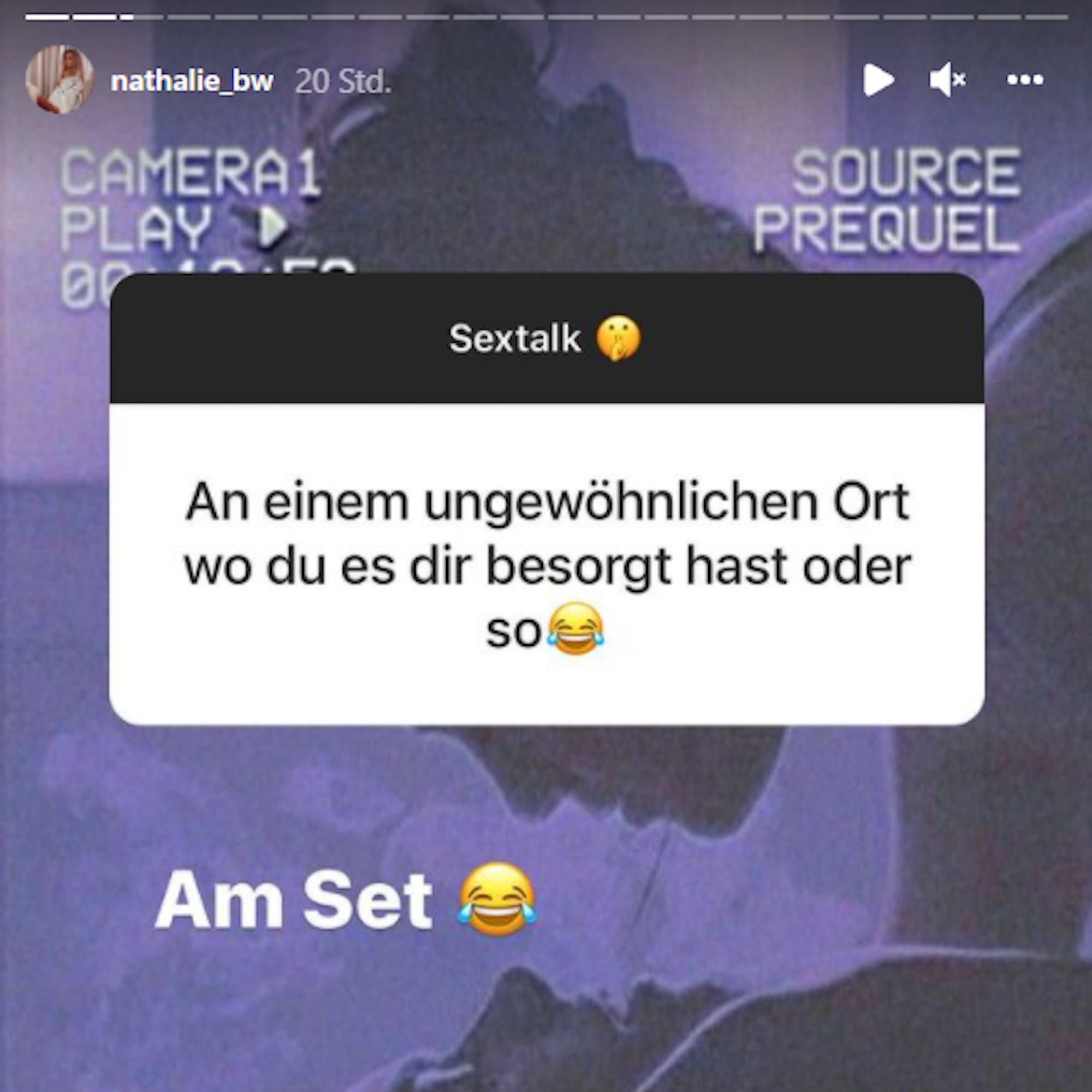 Screenshot der Instagram-Story von Nathalie Bleicher-Woth