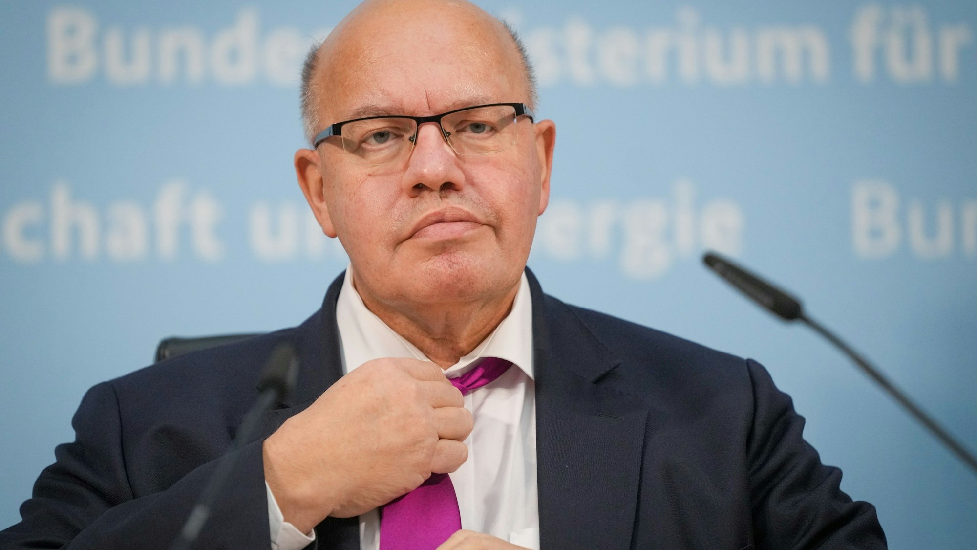 Peter Altmaier (CDU), Bundesminister für Wirtschaft und Energie, gibt eine Pressekonferenz zu den Rückzahlungen der Staatshilfen von der Lufthansa. +++ dpa-Bildfunk +++