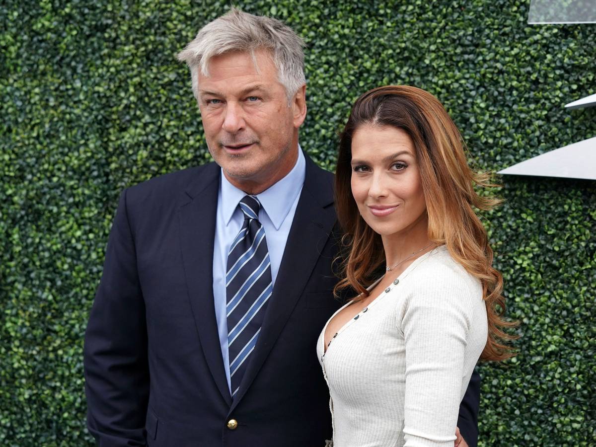 Schauspieler Alec Baldwin und seine Frau Hilaria am Rande des US Open Tennisturniers.