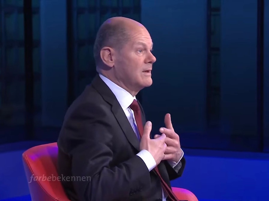 Bundeskanzler Olaf Scholz war am Mittwochabend (8. Dezember) um 20.15 in der ARD-Sendung „Farbe bekennen“ zu Gast.