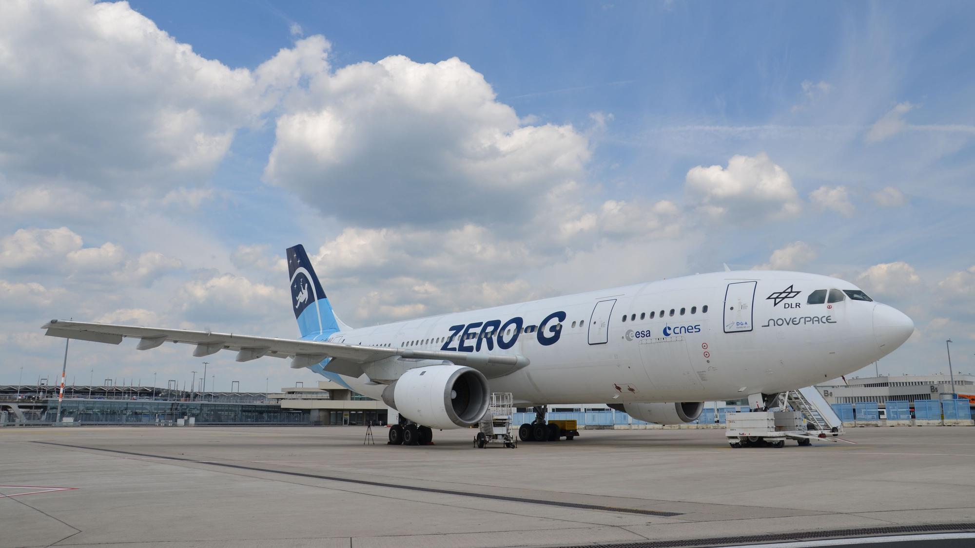 Der historische Airbus A300 Zero-G auf dem Gelände des Flughafens Köln/Bonn.