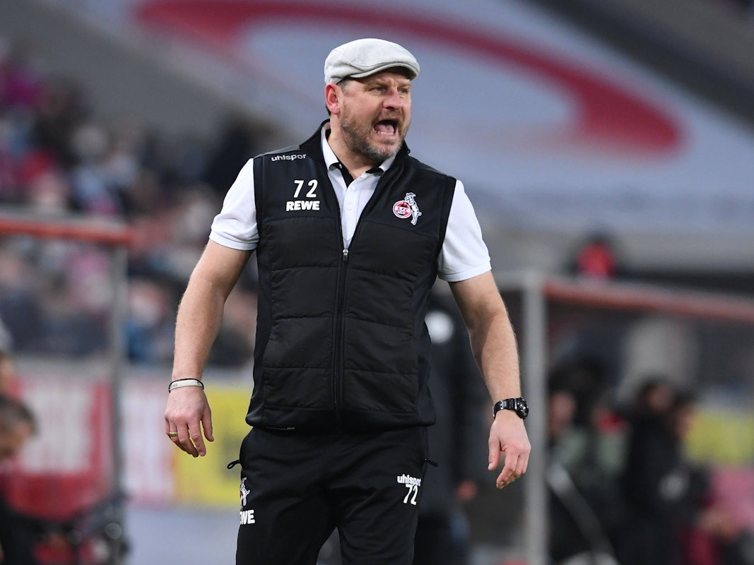 Steffen Baumgart trainiert den 1. FC Köln gegen den FC Augsburg.