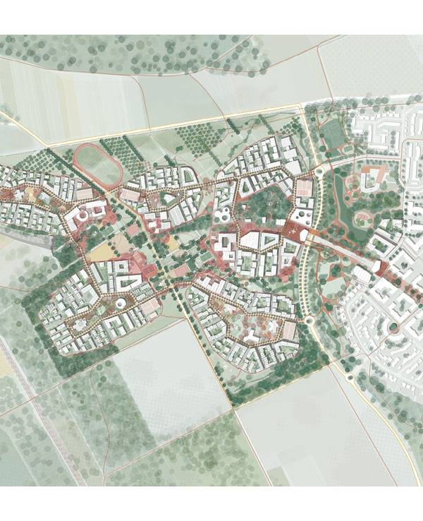 Visualisierung des geplanten Stadtteils Kreuzfeld