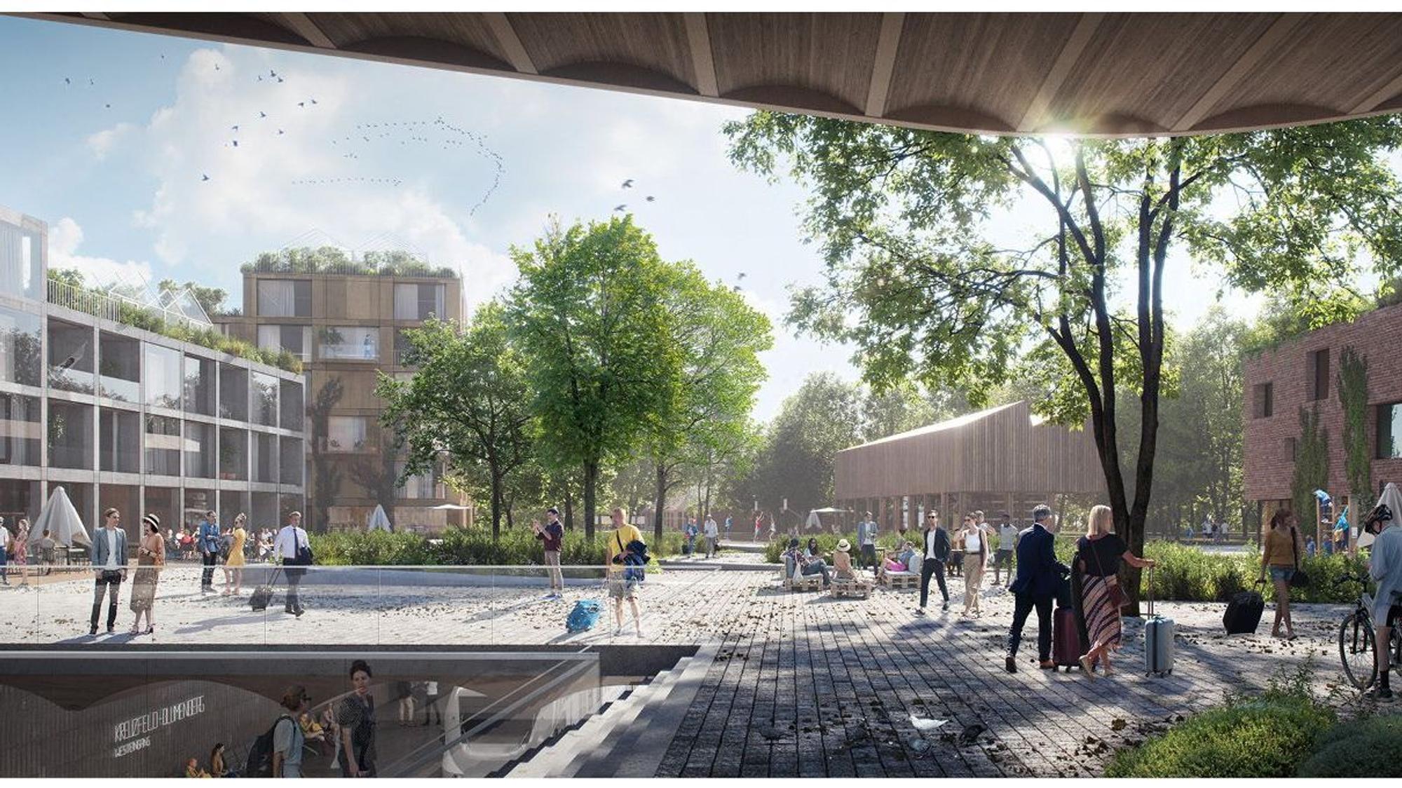 Eine Visualisierung für den geplanten Stadtteil Kreuzfeld in Köln.