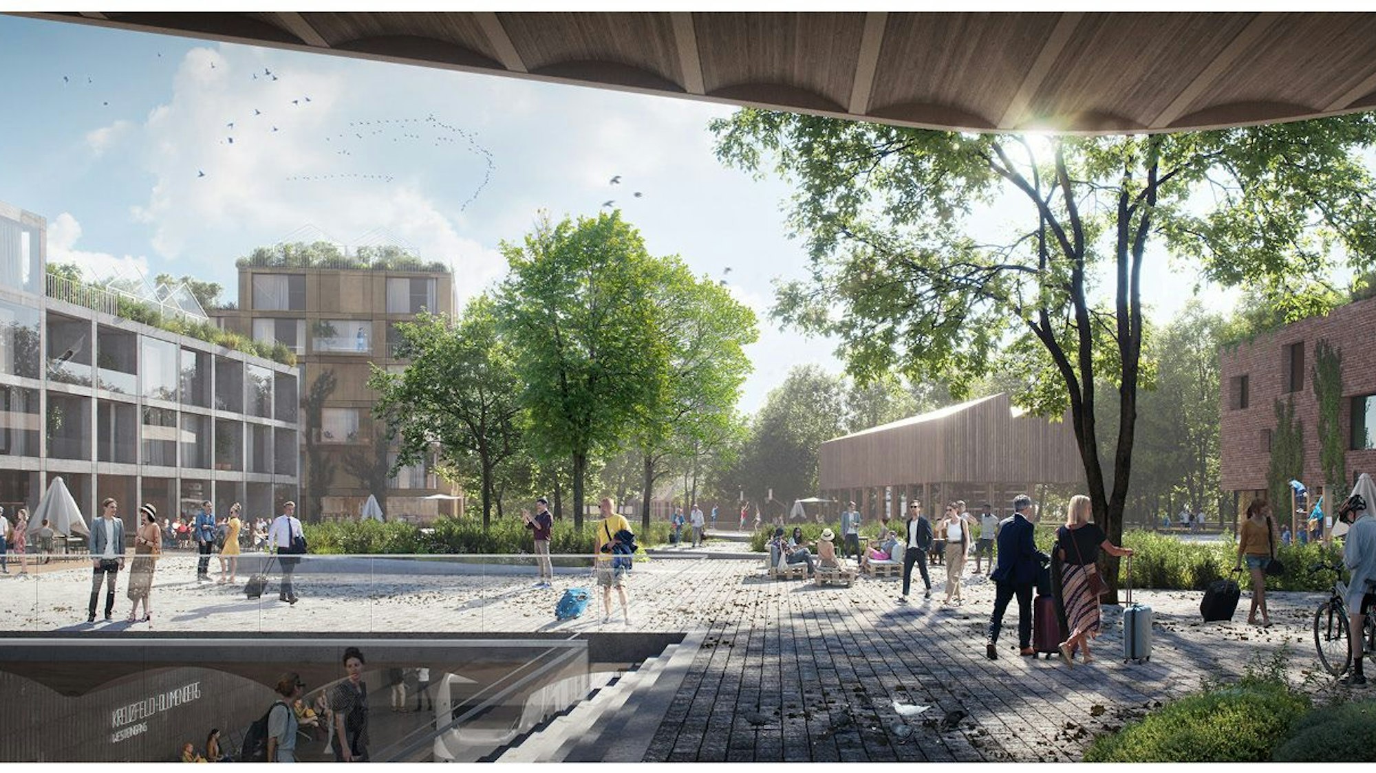 Eine Visualisierung für den geplanten Stadtteil Kreuzfeld in Köln.