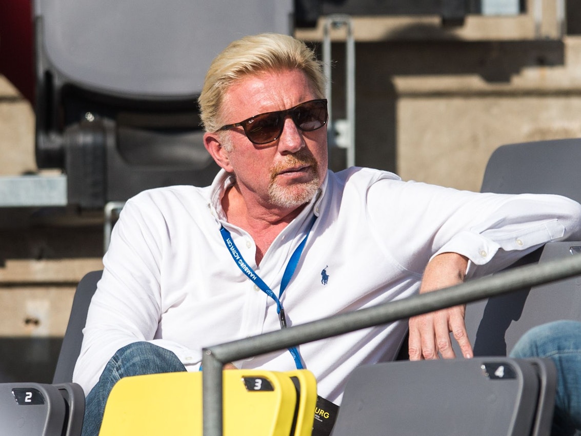 Tennis, ATP-Tour - German Open, Einzel, Herren, 1. Runde im Stadion am Rothenbaum. Kohlschreiber (Deutschland) - Fognini (Italien). Boris Becker, ehemaliger Tennisspieler, verfolgt die Partie.