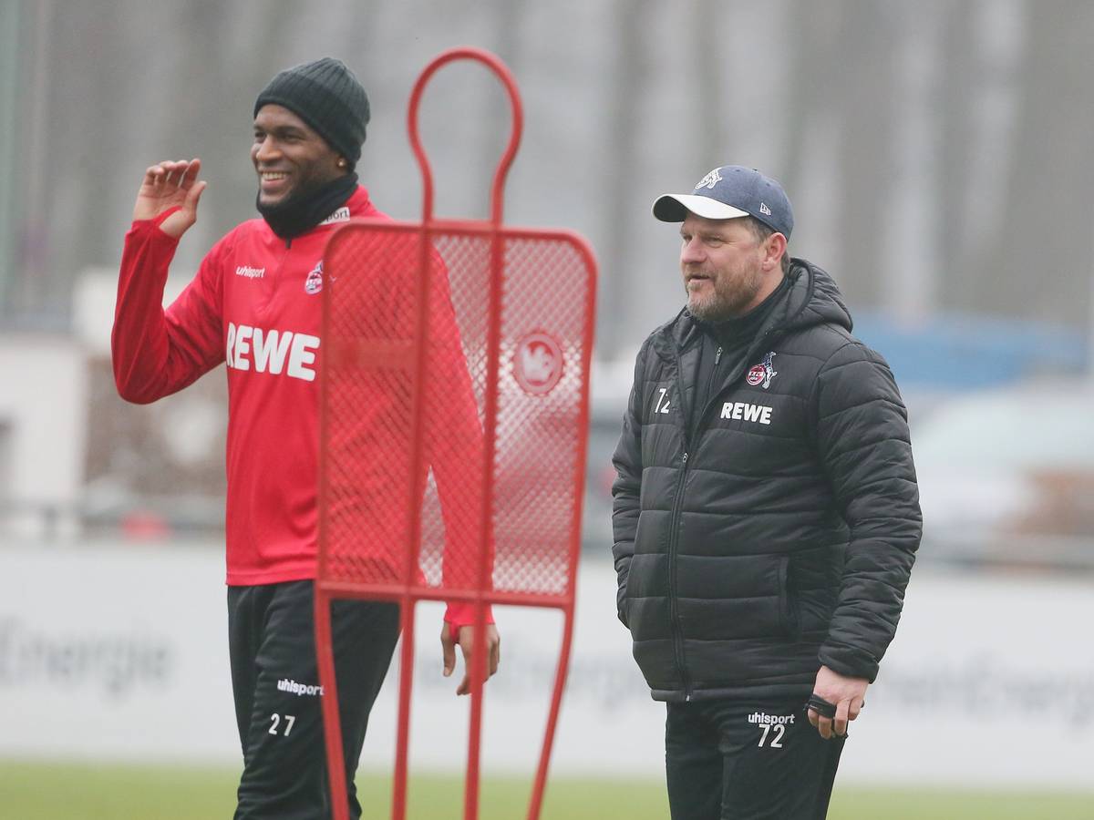 Anthony Modeste und Steffen Baumgart trainieren beim 1. FC Köln.