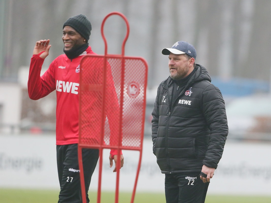 Anthony Modeste und Steffen Baumgart trainieren beim 1. FC Köln.