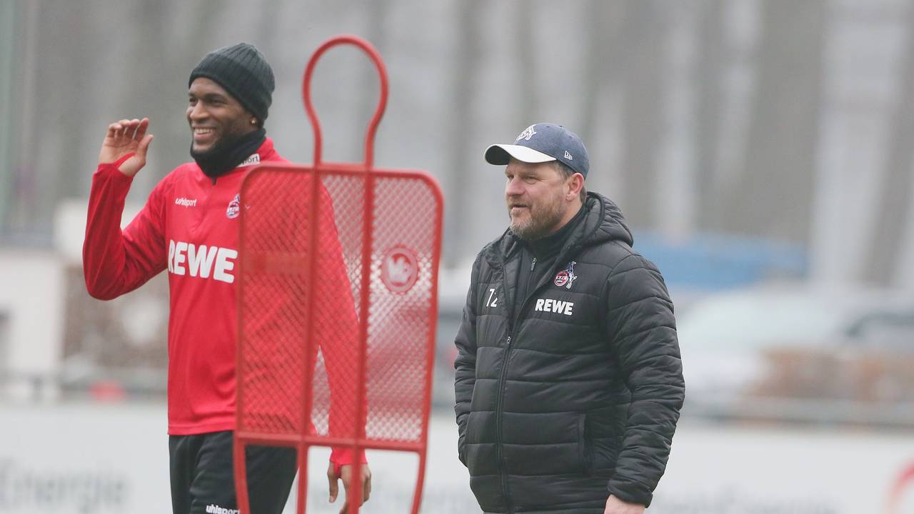 Anthony Modeste und Steffen Baumgart trainieren beim 1. FC Köln.