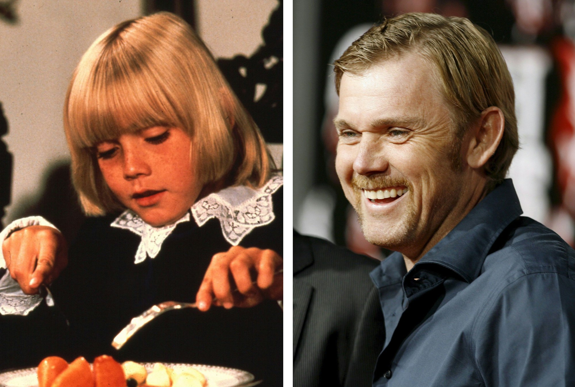 Die Bildkombo zeigt den Schauspieler Ricky Schroder im Jahre 1980 in seiner Rolle als Ceddie Erroll im Film "Der kleine Lord" (l) und als Gast der Filmpremiere "Street Kings" in Los Angeles am 03.04.2008.