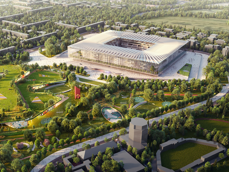 Das neue Fußball-Stadion für Mailand. Die Pläne wurden jetzt öffentlich gemacht.