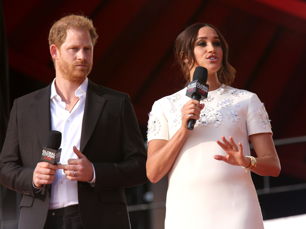 Prinz Harry und Herzogin Meghan Markle sprechen beim Global Citizen Live-Konzert im Central Park im September 2021.