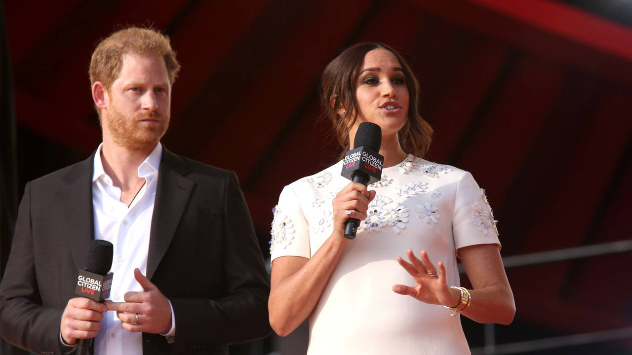 Prinz Harry und Herzogin Meghan Markle sprechen beim Global Citizen Live-Konzert im Central Park im September 2021.