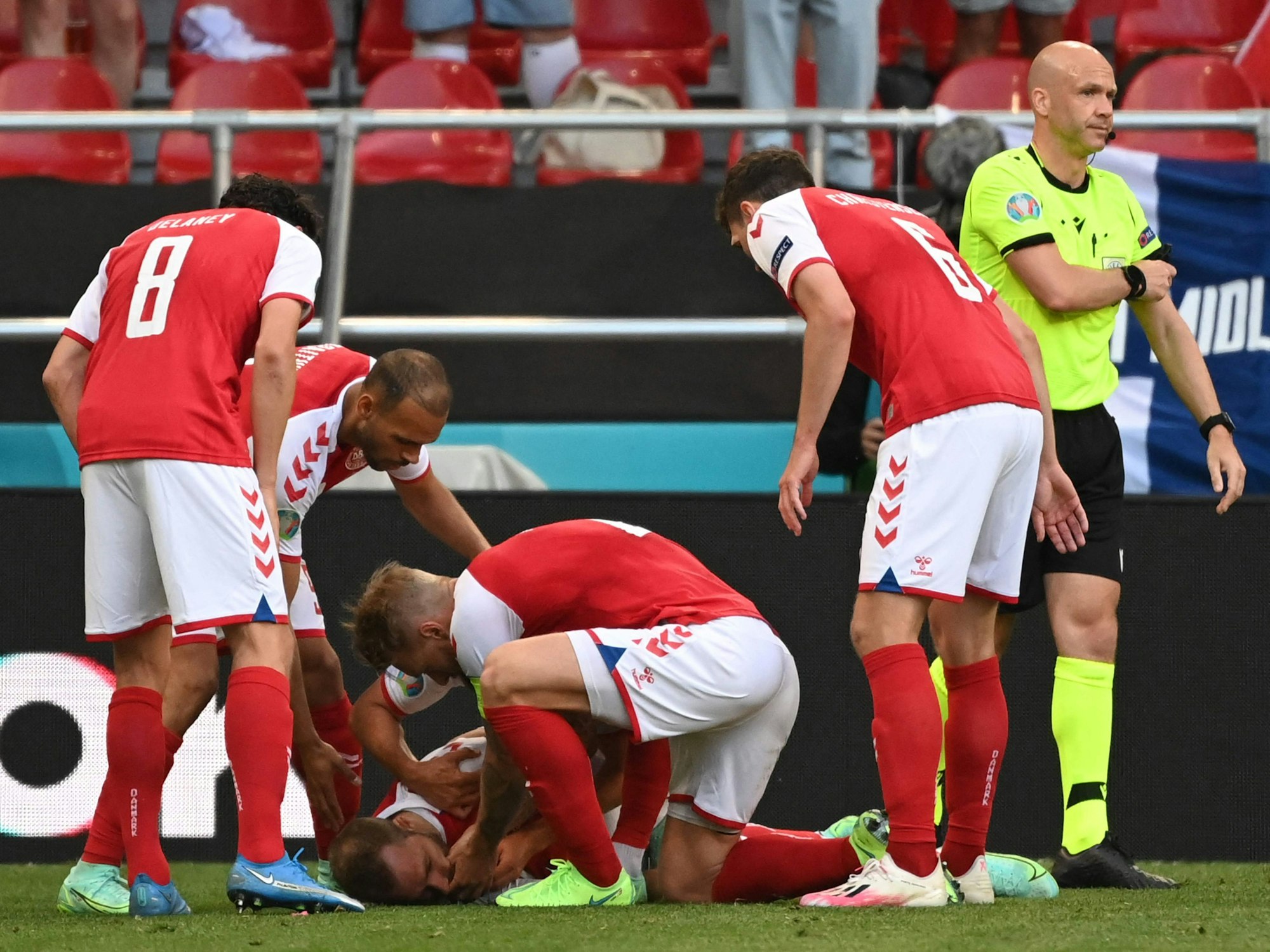 Christian Eriksen kollabiert bei der EM im Spiel gegen Finnland.