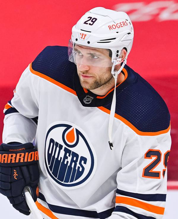 Leon Draisaitl beim Aufwärmen