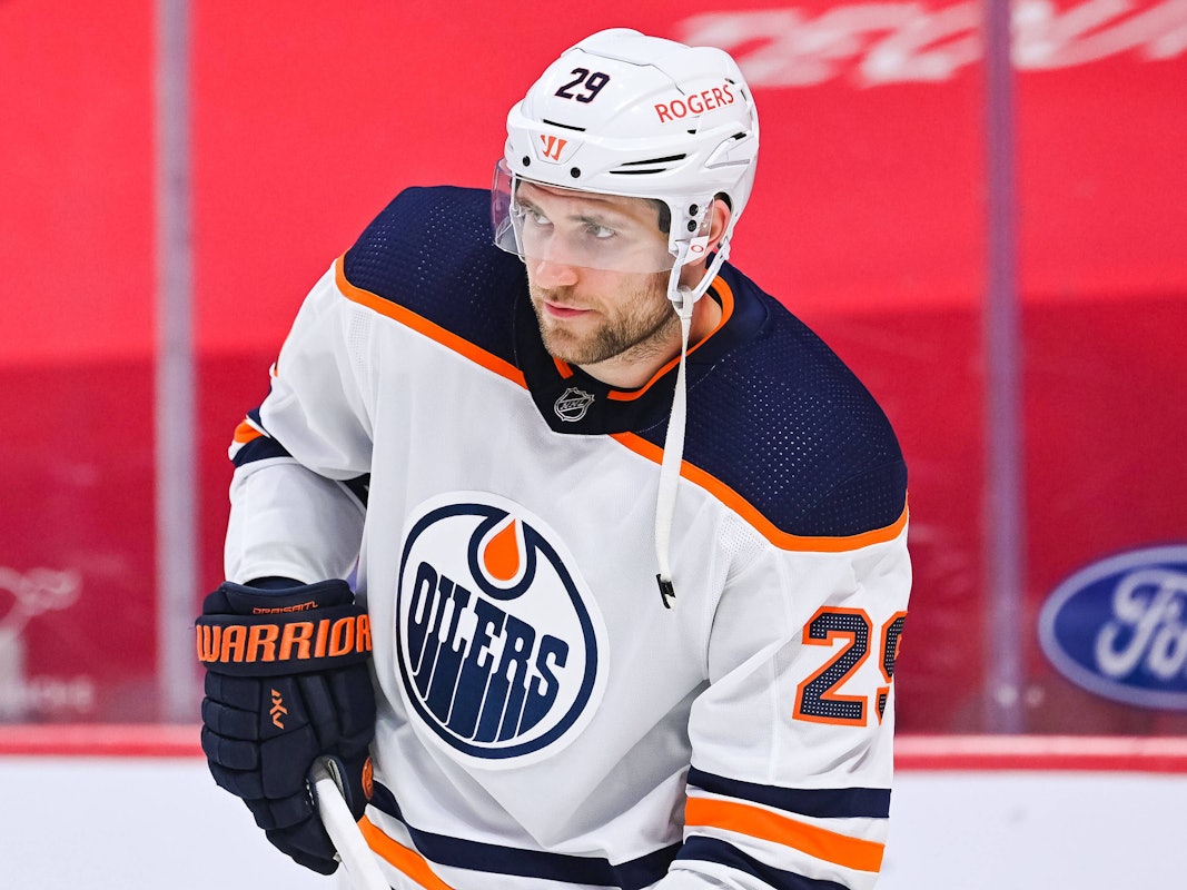 Leon Draisaitl beim Aufwärmen