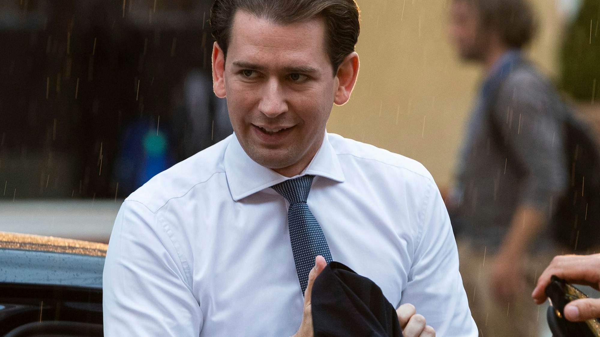 Sebastian Kurz (ÖVP), Bundeskanzler von Österreich, kommt zu einem informellen Abendessen der EU-Staats- und Regierungschefs vor dem EU-Westbalkan-Gipfel. Das Foto entstand am 5. Oktober 2021.