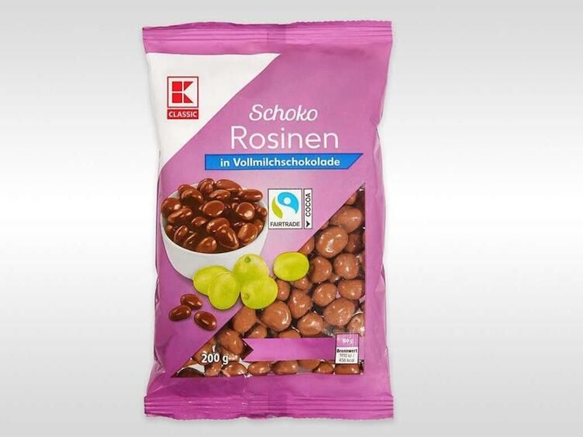 Kaufland ruft vorsorglich Schoko Rosinen mit Vollmich zurück. Die betroffene Charge könnte Spuren von Erdnüssen enthalten.
