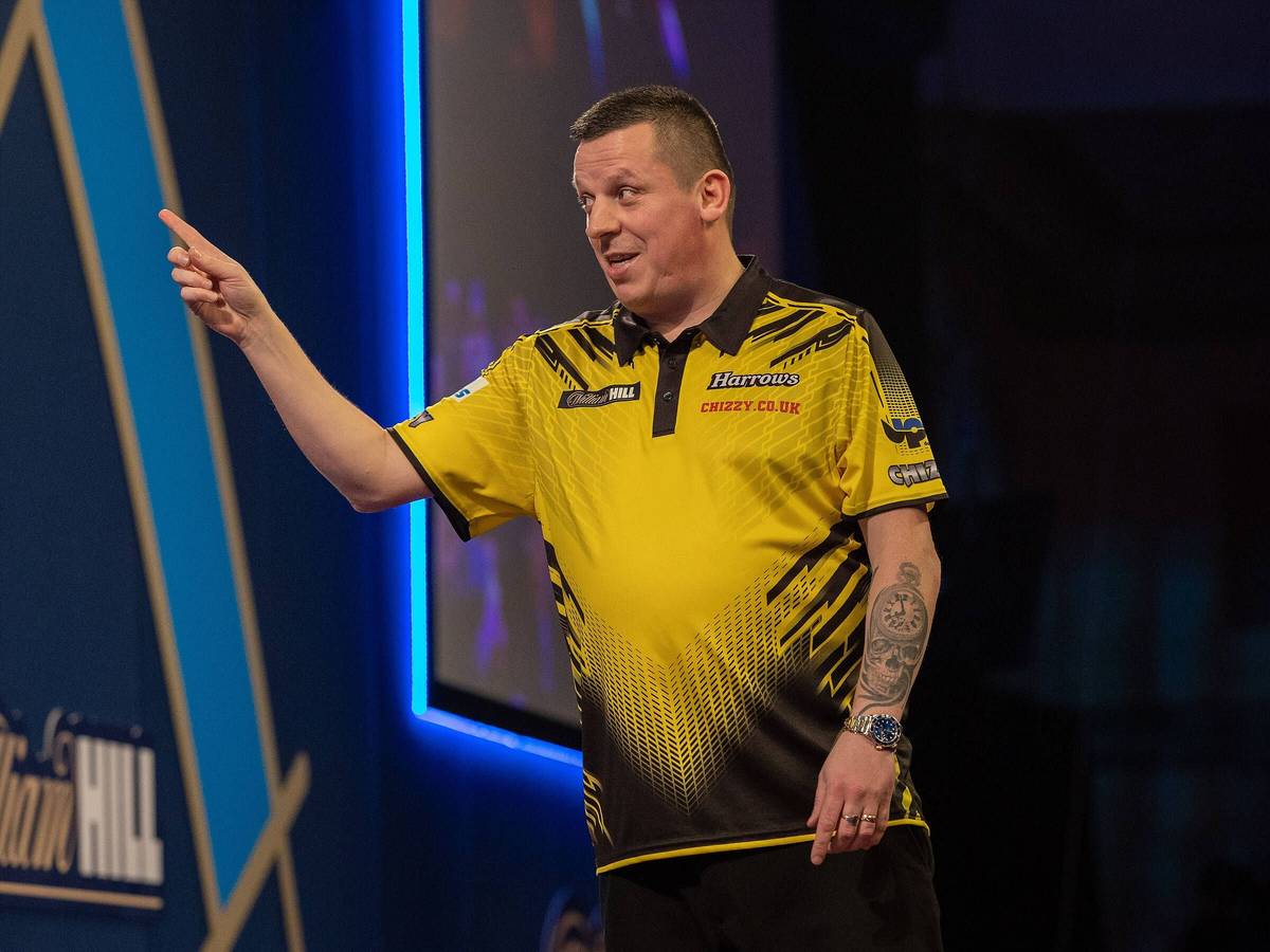 Dave Chisnall jubelt in seinem Match gegen Mike de Becker