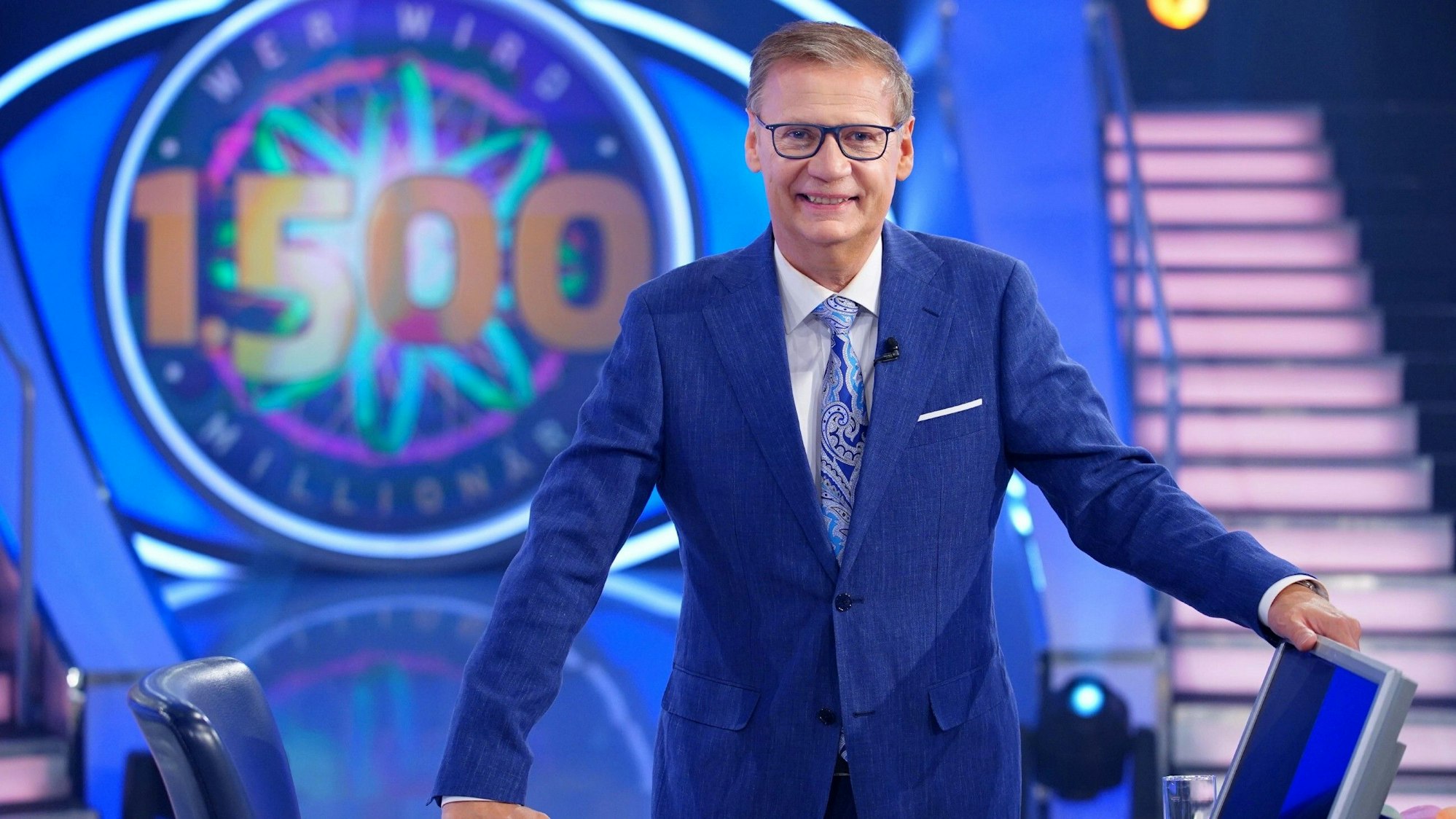 Günther Jauch im "Wer wird Millionär?“-Studio. Das Foto stammt vom Juni 2021.