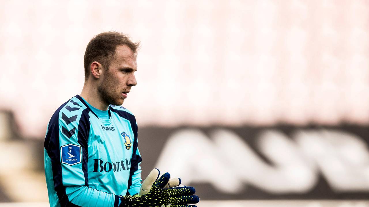 Marvin Schwäbe, neuer Keeper des 1. FC Köln, hier im Trikot von Bröndby IF.