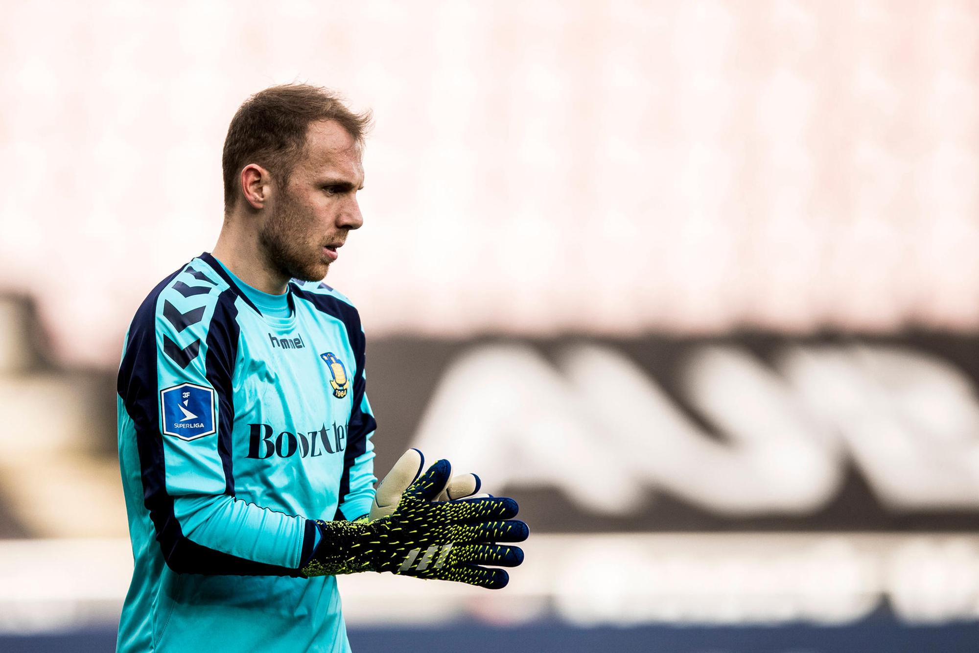 Marvin Schwäbe, neuer Keeper des 1. FC Köln, hier im Trikot von Bröndby IF.