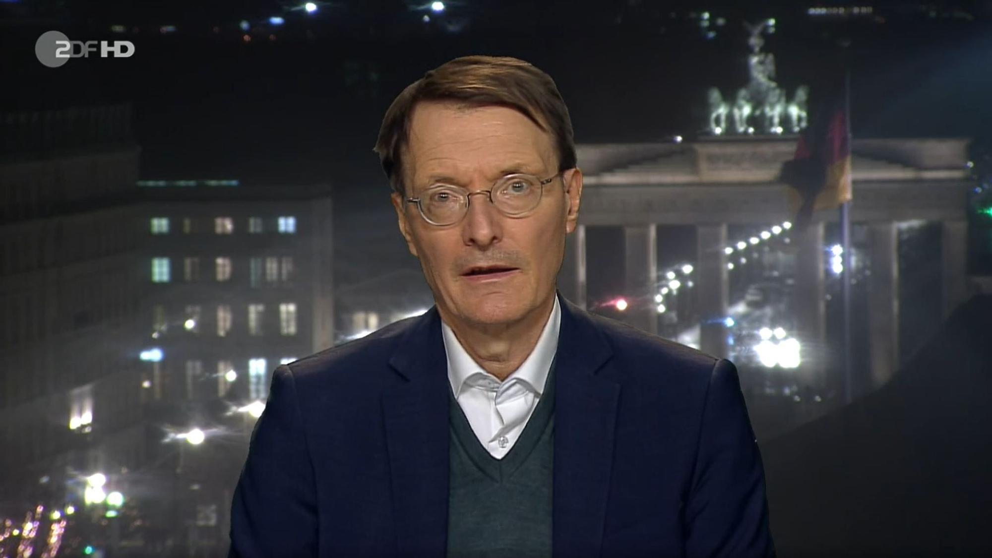 Karl Lauterbach am Mittwochabend im „heute journal“.