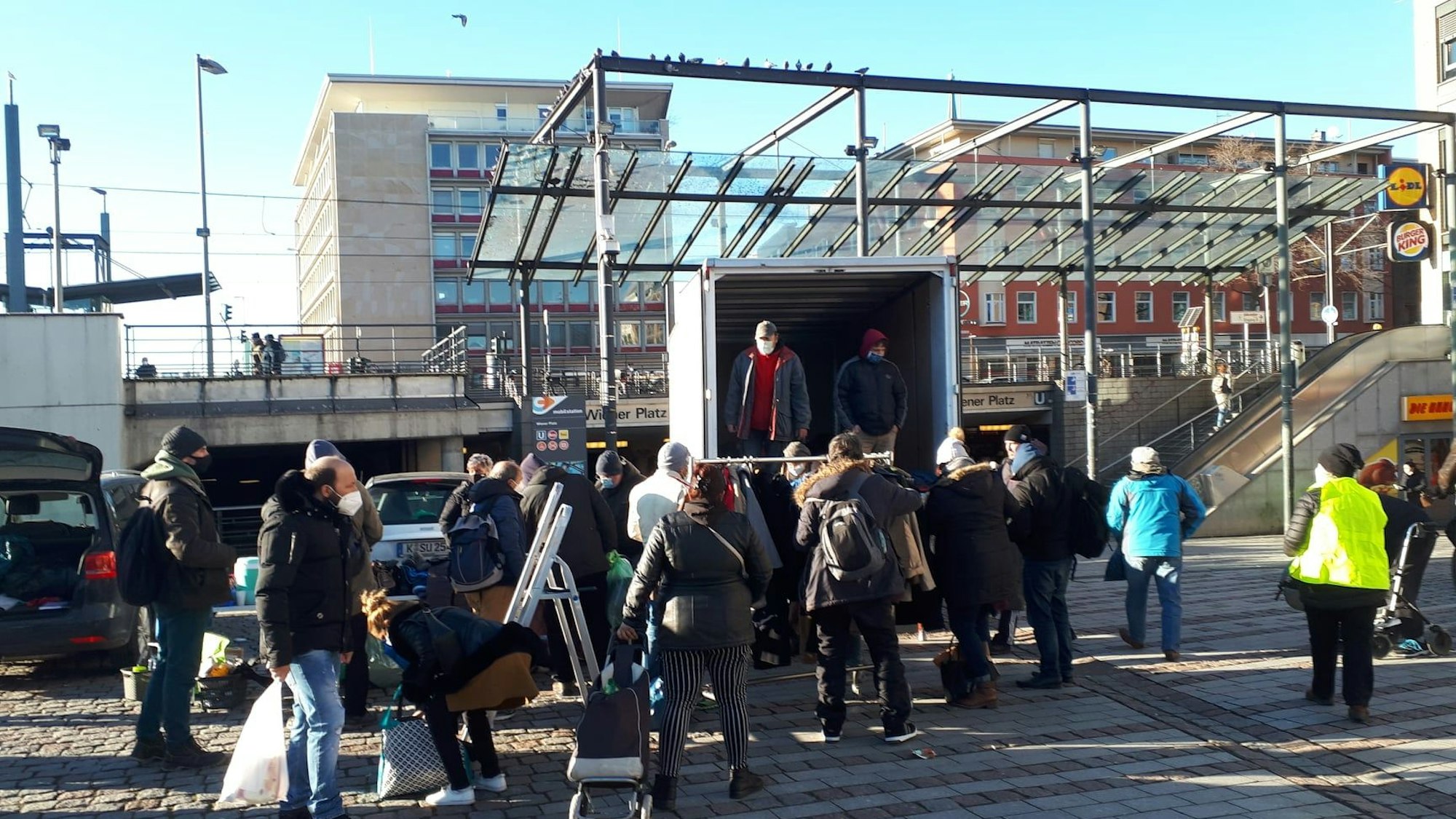 Obdachlosen-Szene in Köln-Mülheim