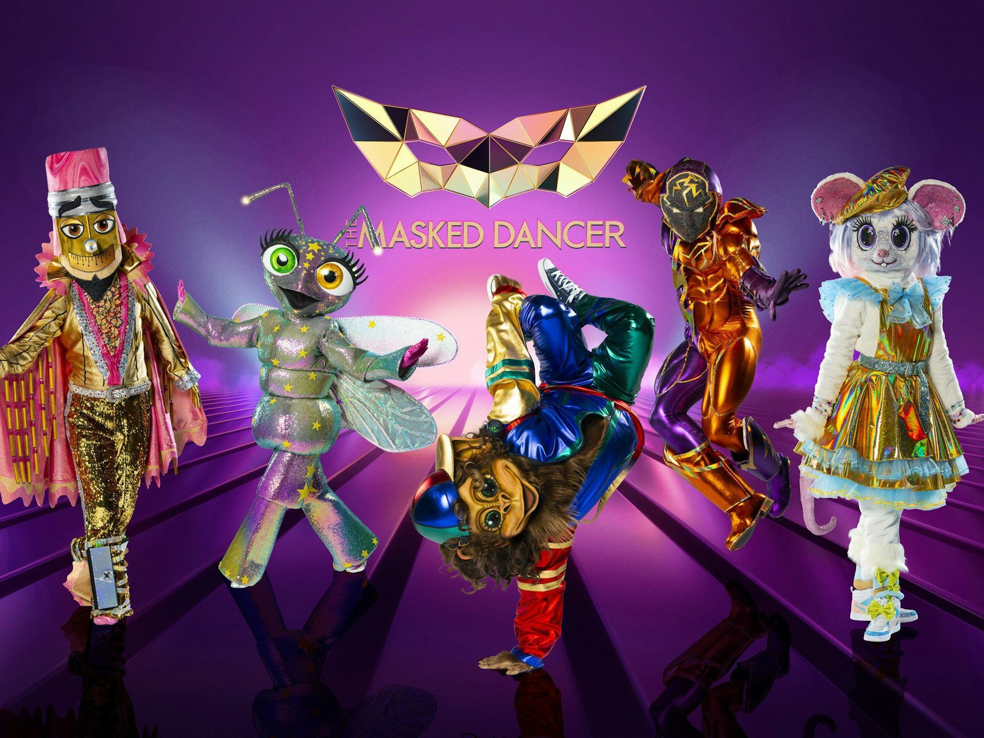 Buntstift, Glühwürmchen, Affe, Maximum Power und Maus – das sind die Masken bei „The Masked Dancer“. Die Show startet am Donnerstag, 6. Januar 2022, auf ProSieben.