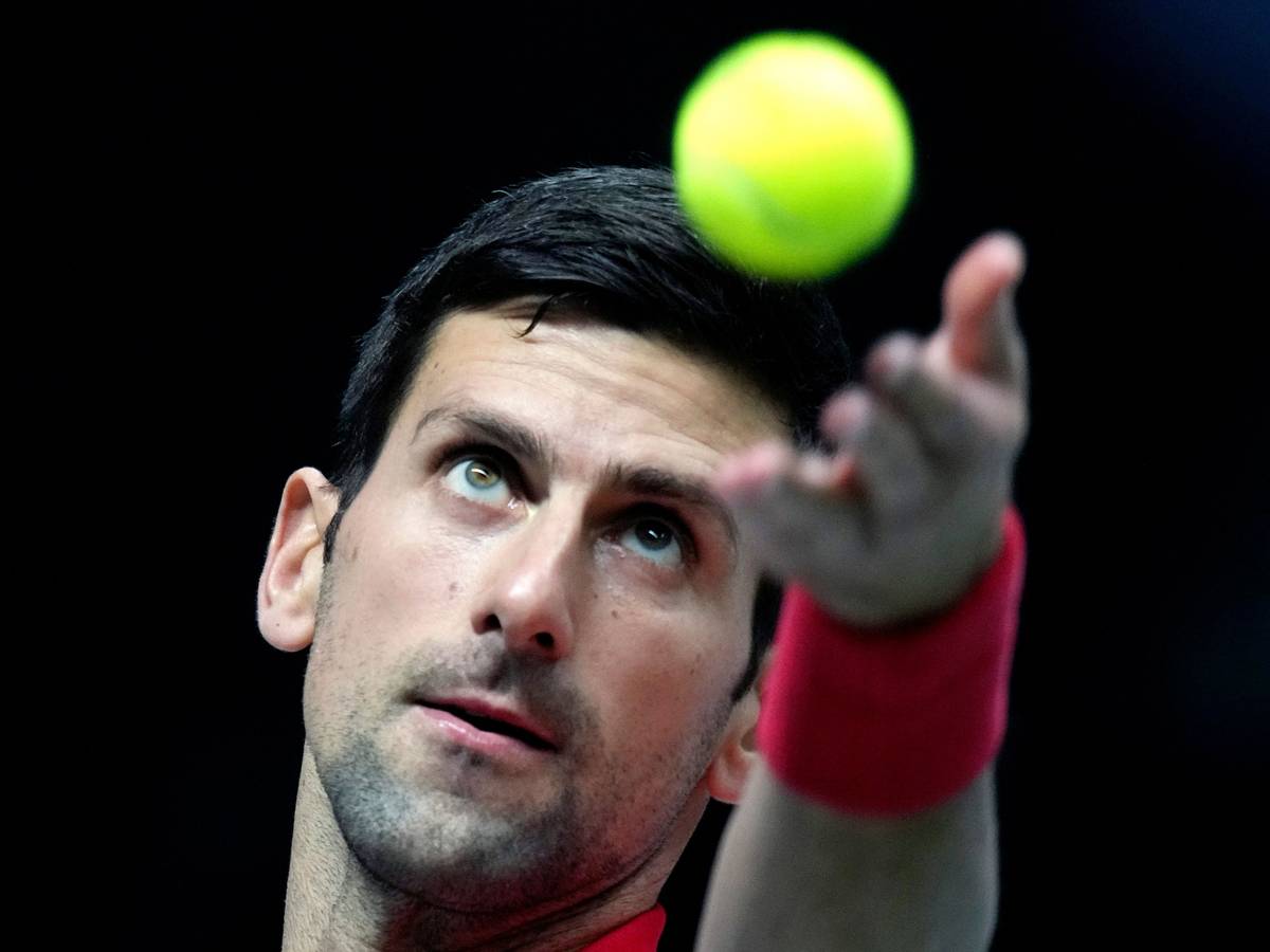 Novak Djokovic aus Serbien in Aktion.