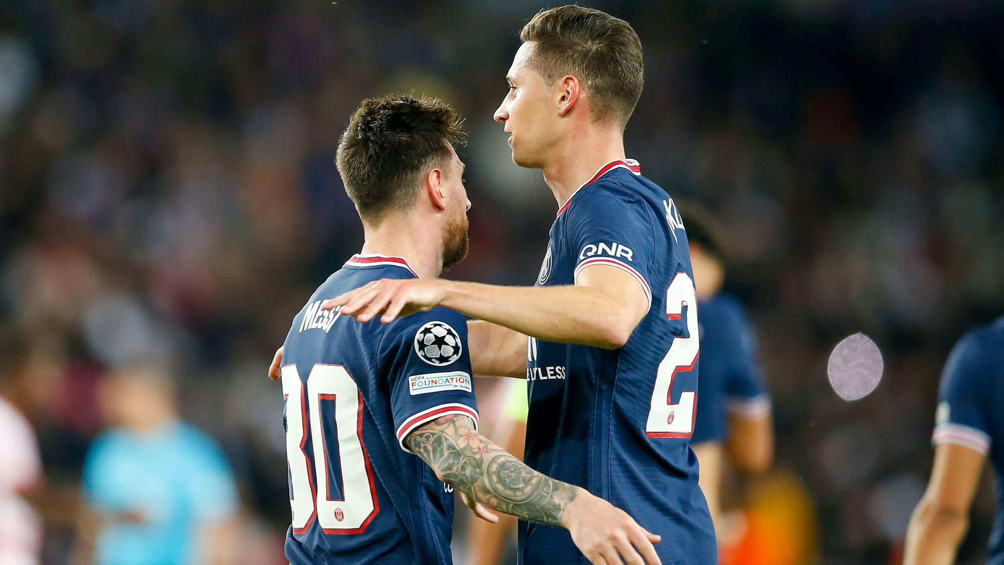 Julian Draxler und Lionel Messi spielen mit PSG gegen RB Leipzig.