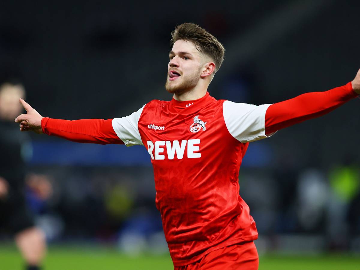 Jan Thielmann jubelt gegen Hertha BSC.