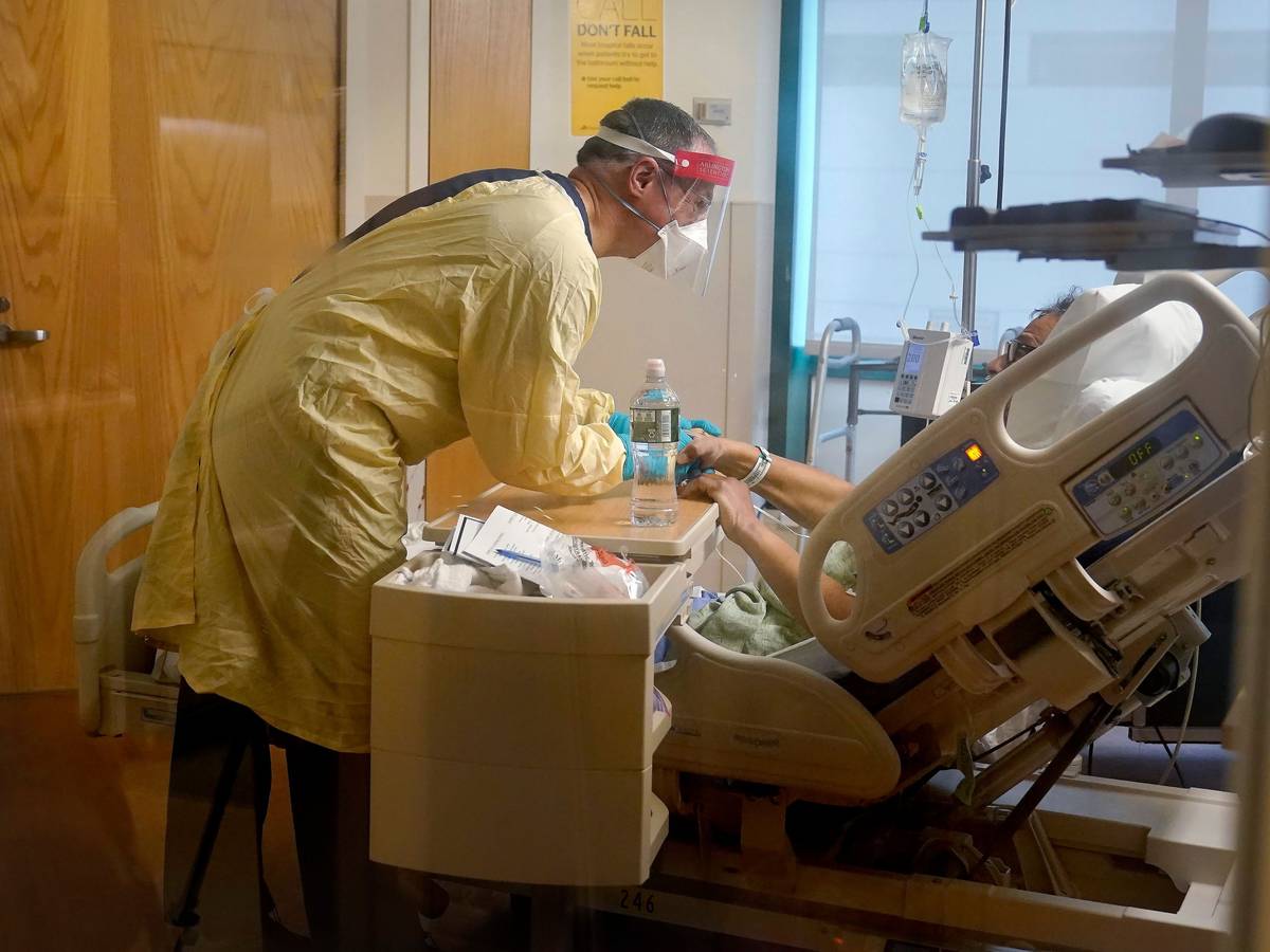 Eine bekannte QAnon-Aktivistin ist in den USA an Covid-19 gestorben, nachdem sie mehrfach gegen Impfwillige gewütet hatte. Unser Foto zeigt die Covid-Station eines Krankenhauses in New Hampshire.
