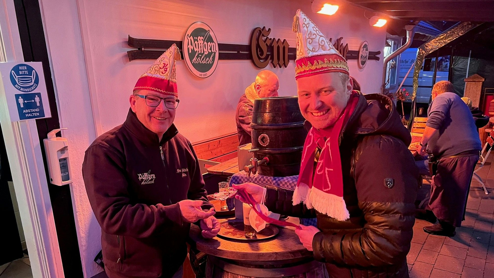 Dirk Kleber (l.) und Thomas Andree am 8. Januar 2022 Em Höttche