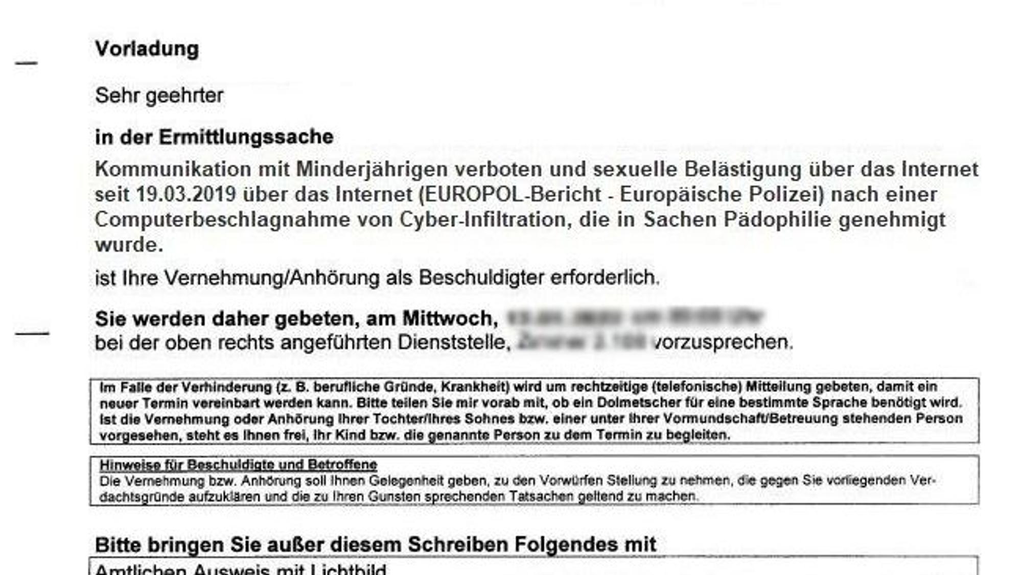Ein Ausschnitt der Betrüger E-Mail.
