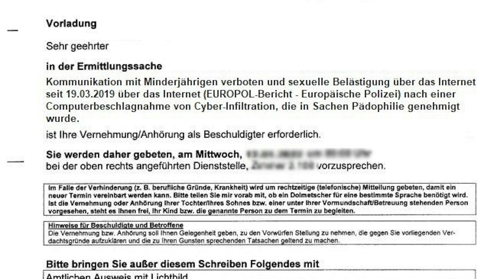 Ein Ausschnitt der Betrüger E-Mail.