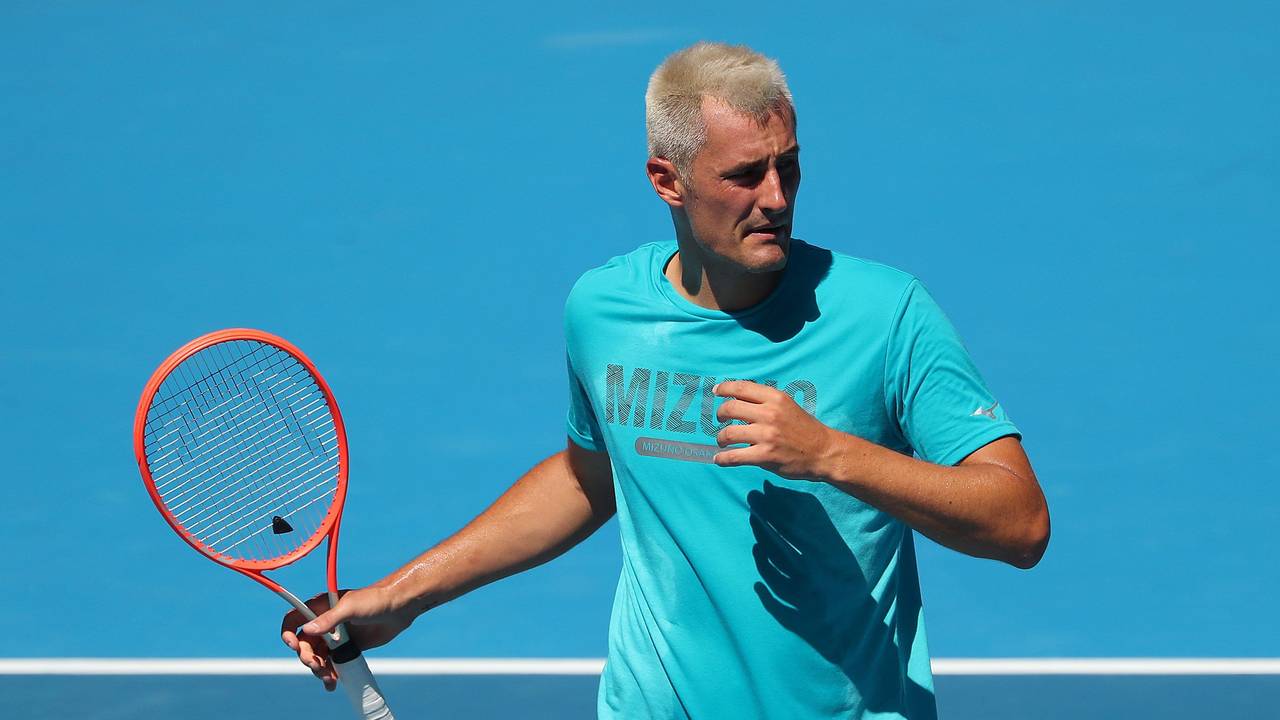 Bernard Tomic beim Training vor den Australian Open